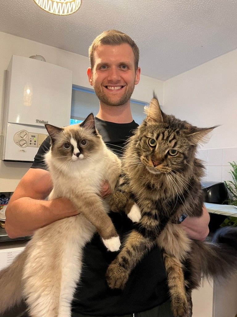 Andrew Foster with his Siberian kitten