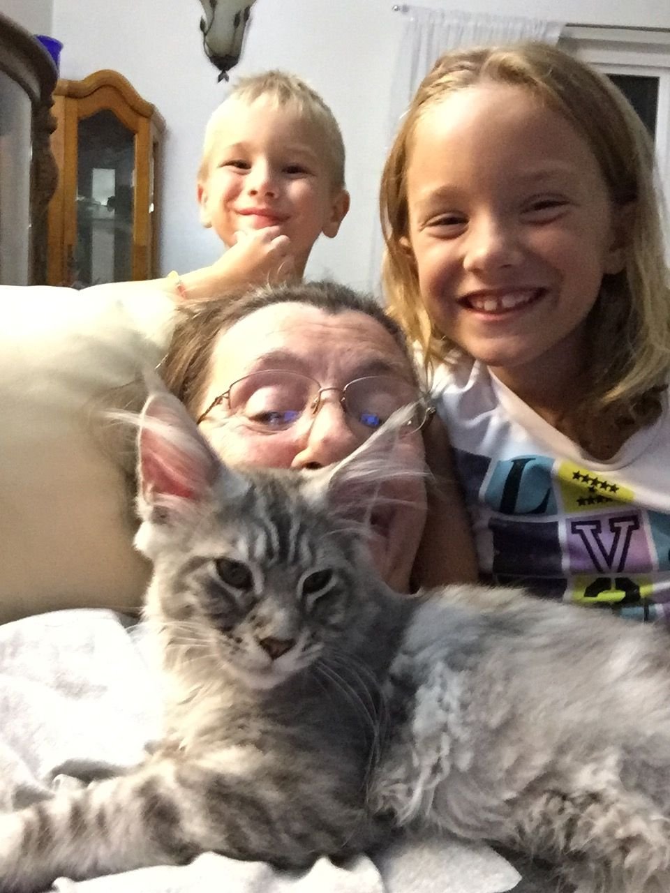Olivia Bennett with her Siberian kitten